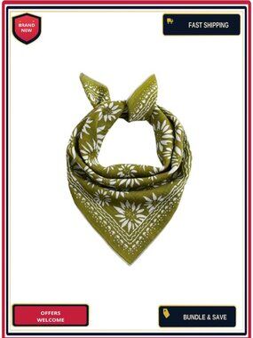 Cotton Viscose Paisley Bandana 22x22 Headband Hair Scarf Hand Wash
